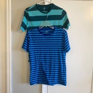 GAP Men's Striped Shirts - Teal and Blue